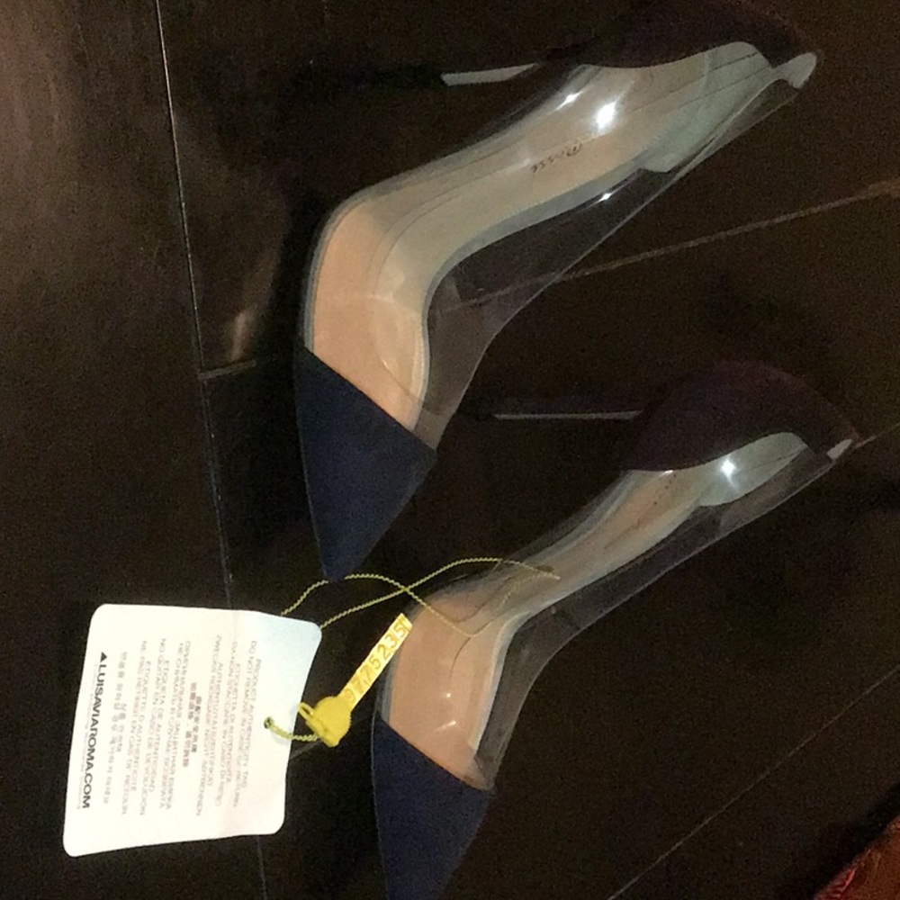 Brand New Gianvito Rossi Plexi and Suede Pumps